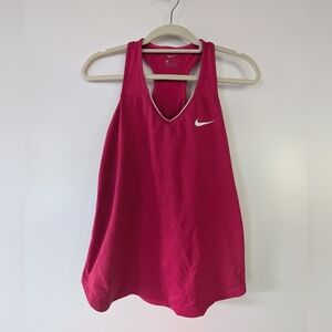 Nike Women's Fuchsia Racerback Tank with White Swoosh